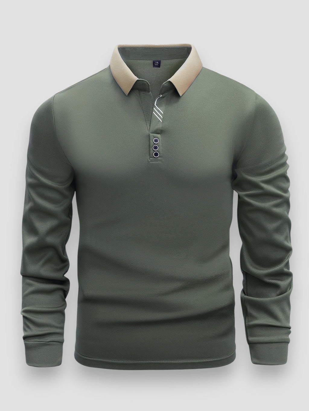 Polo da uomo aderente a maniche lunghe – Collo alto elegante e moderno