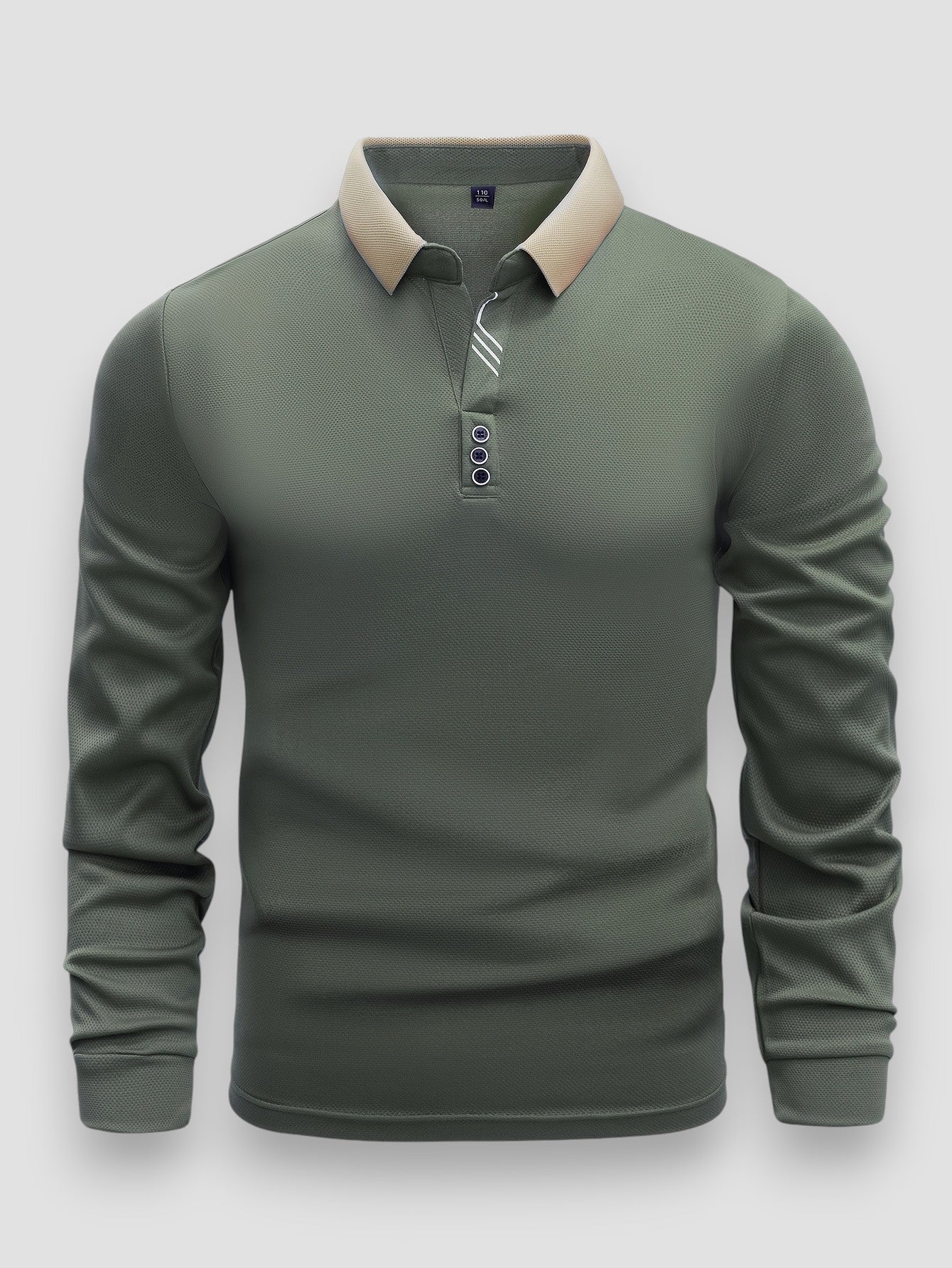 Polo da uomo aderente a maniche lunghe – Collo alto elegante e moderno