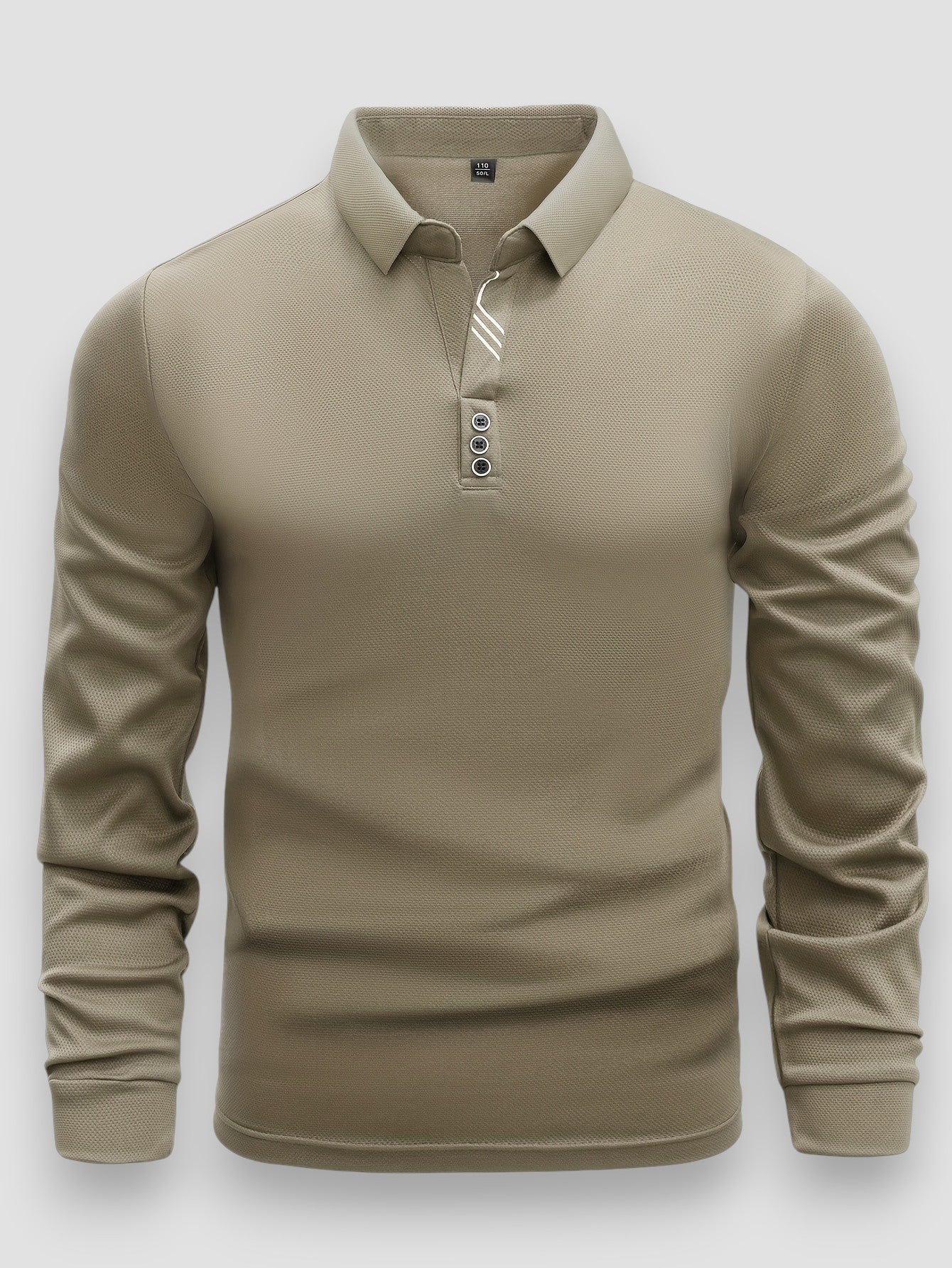 Polo da uomo aderente a maniche lunghe – Collo alto elegante e moderno