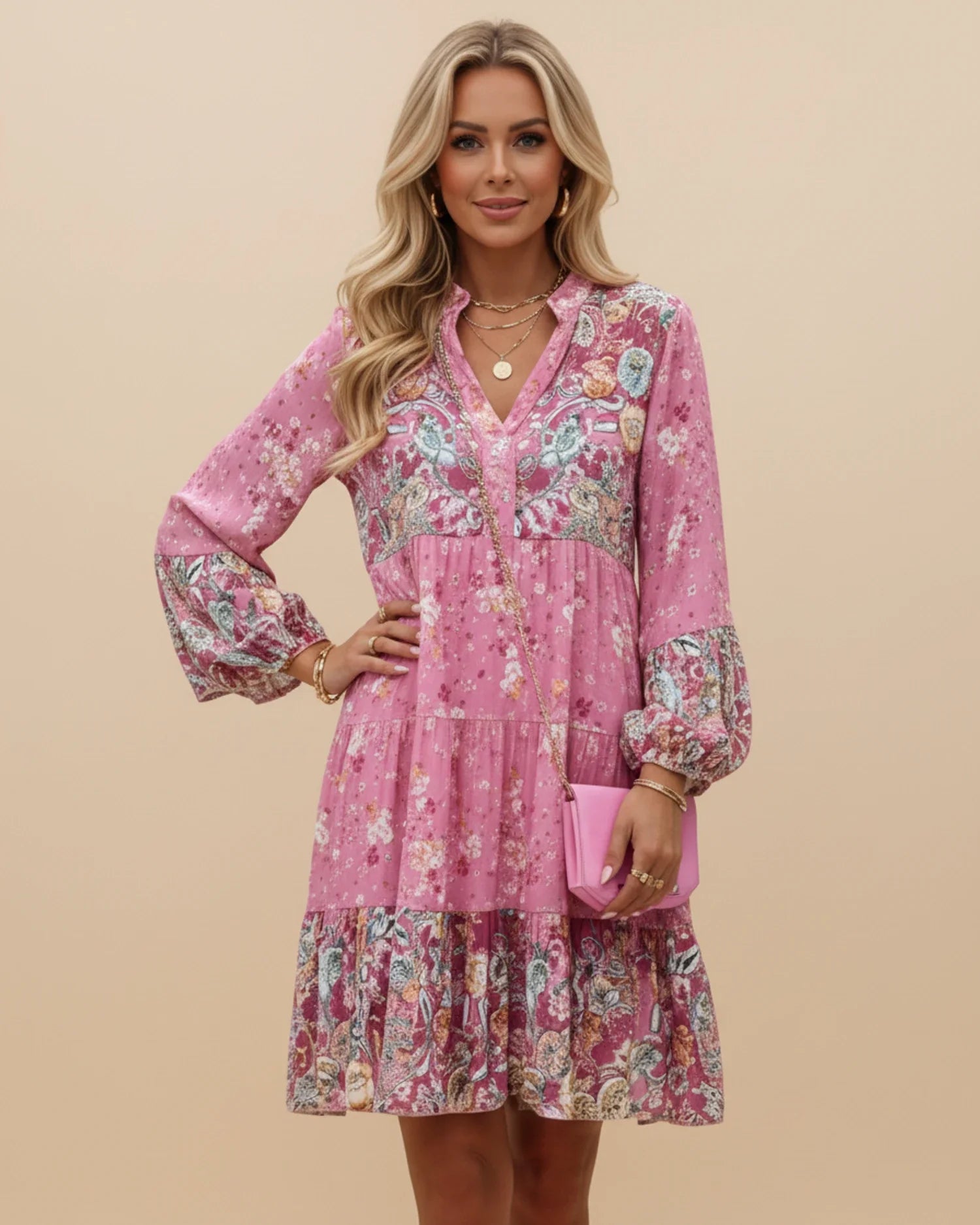 Abito Mini Donna Floreale – Eleganza Boho-Chic a Balze