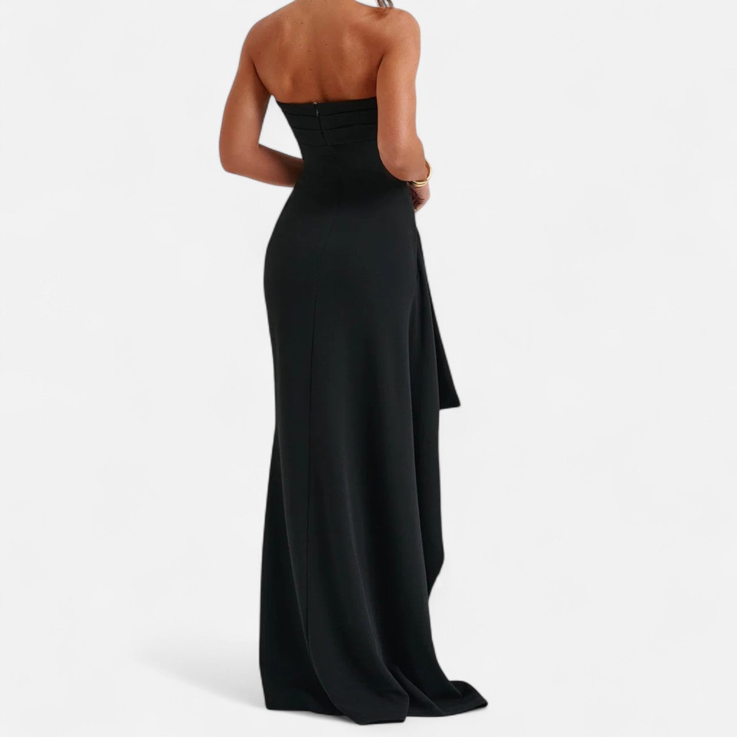 Abito da sera da donna senza spalline con spacco alto – Stile glamour contemporaneo e audace