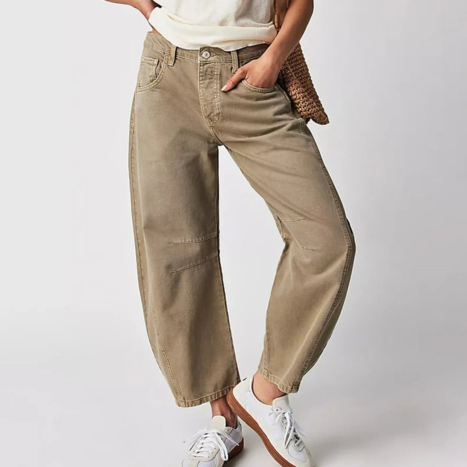 Pantaloni in denim larghi ed eleganti da donna – Vestibilità rilassata